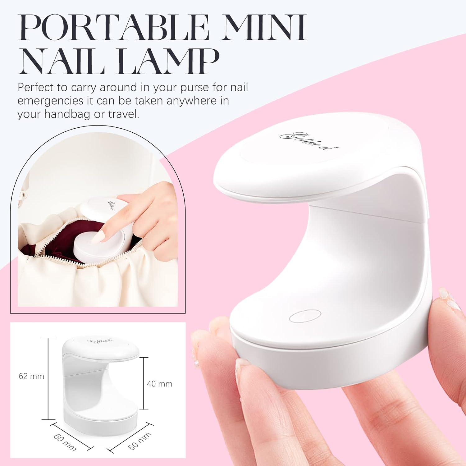 Gelike ec 6 in 1 Nail Glue Gel 32ML 2PCS: Extra Strong Nail Glue for Clear Acrylic Nails Bundle with Mini LED Nail Lamp,UV Light for Nails Easy and Flash Cure Light for Nail Extension System