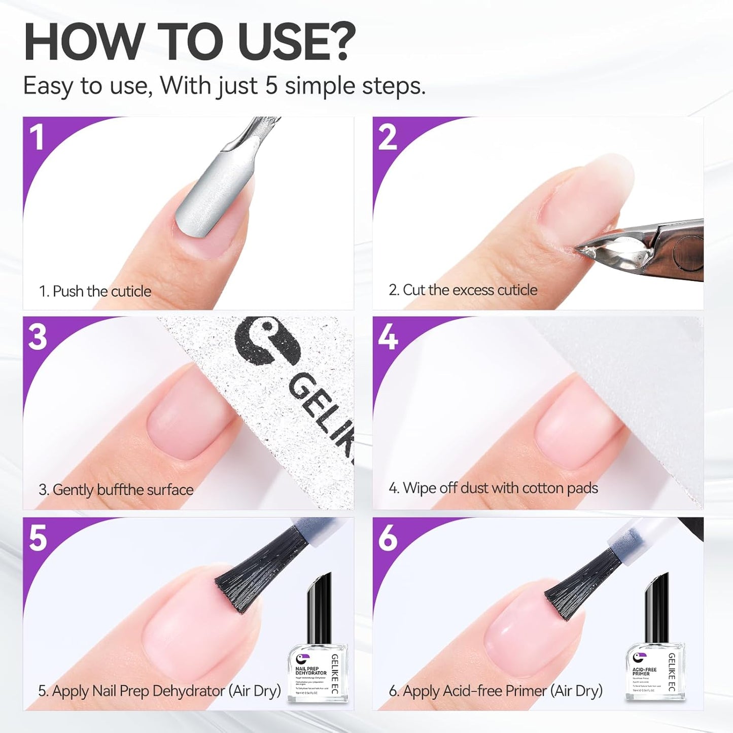 Nail Repair Protein for Thin Nails Bundle with Nail Repair Prep Dehydrator and Primer Kit