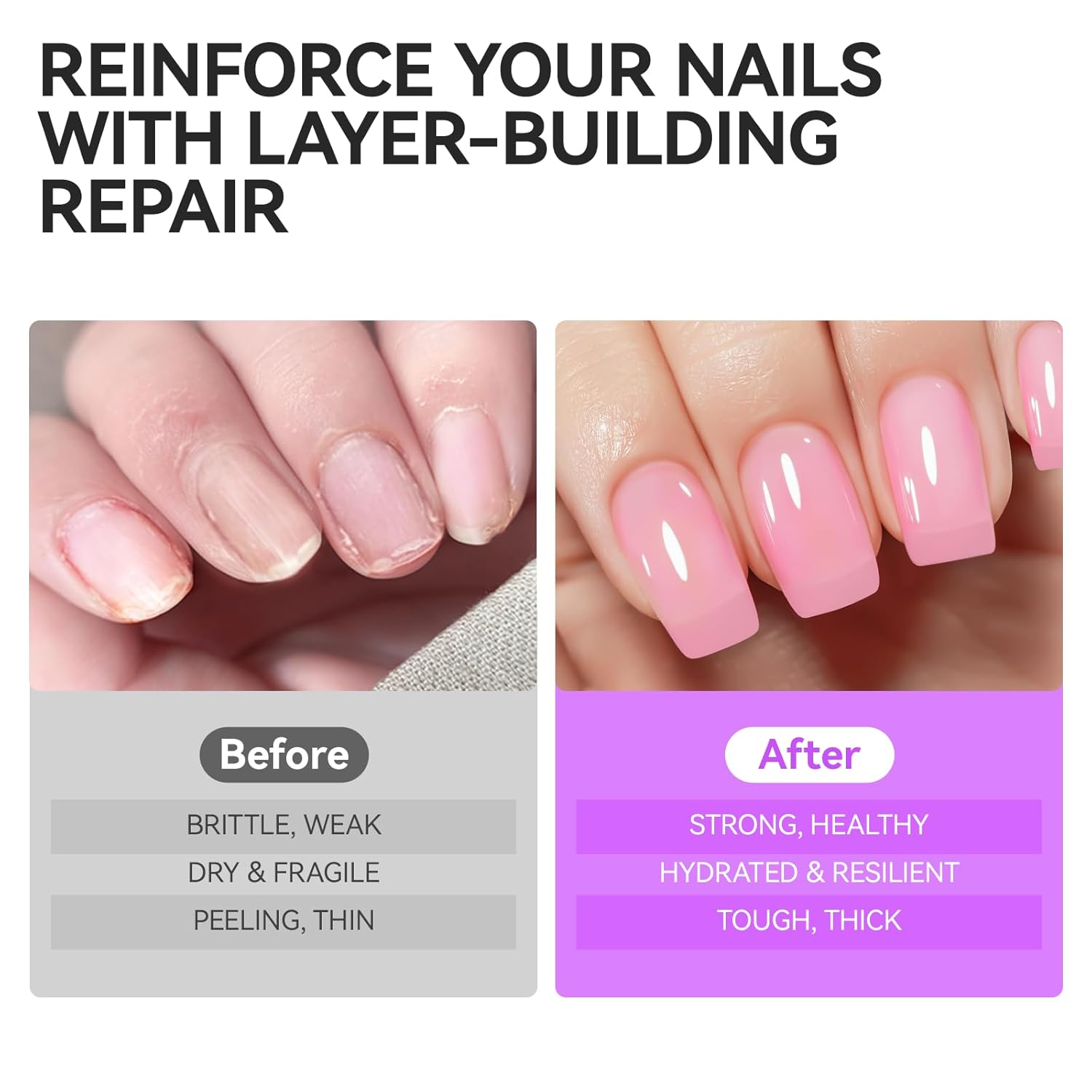 Nail Repair Protein for Thin Nails Bundle with Nail Repair Prep Dehydrator and Primer Kit