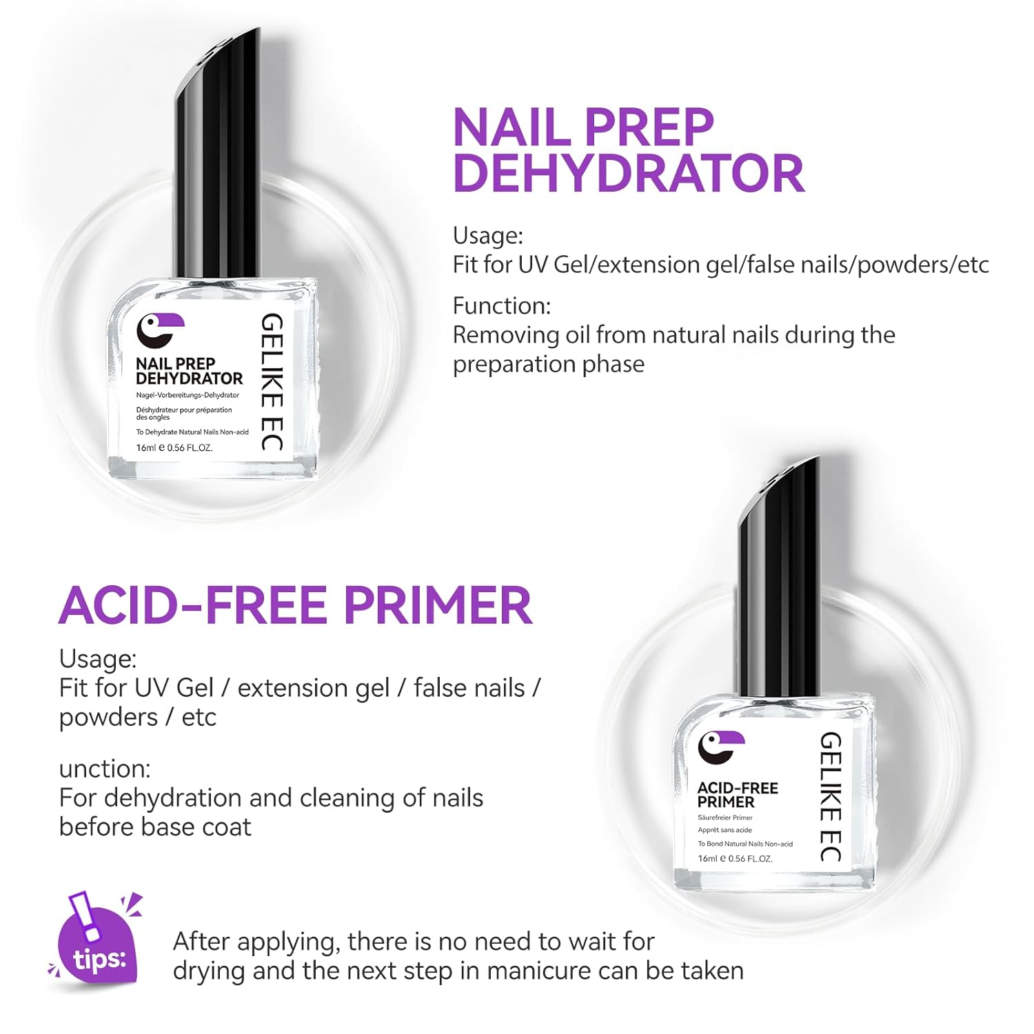 Nail Repair Protein for Thin Nails Bundle with Nail Repair Prep Dehydrator and Primer Kit